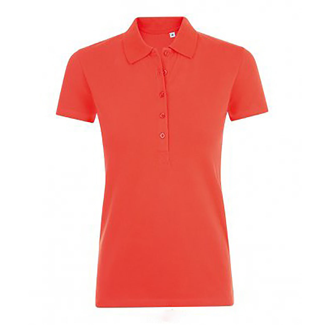 SOLS Womens/Ladies Phoenix Short Sleeve Pique Polo Shirt (Hibiscus)