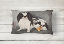 Load image into Gallery viewer, 12 in x 16 in  Outdoor Throw Pillow Japanese Chin Impress Canvas Fabric Decorative Pillow