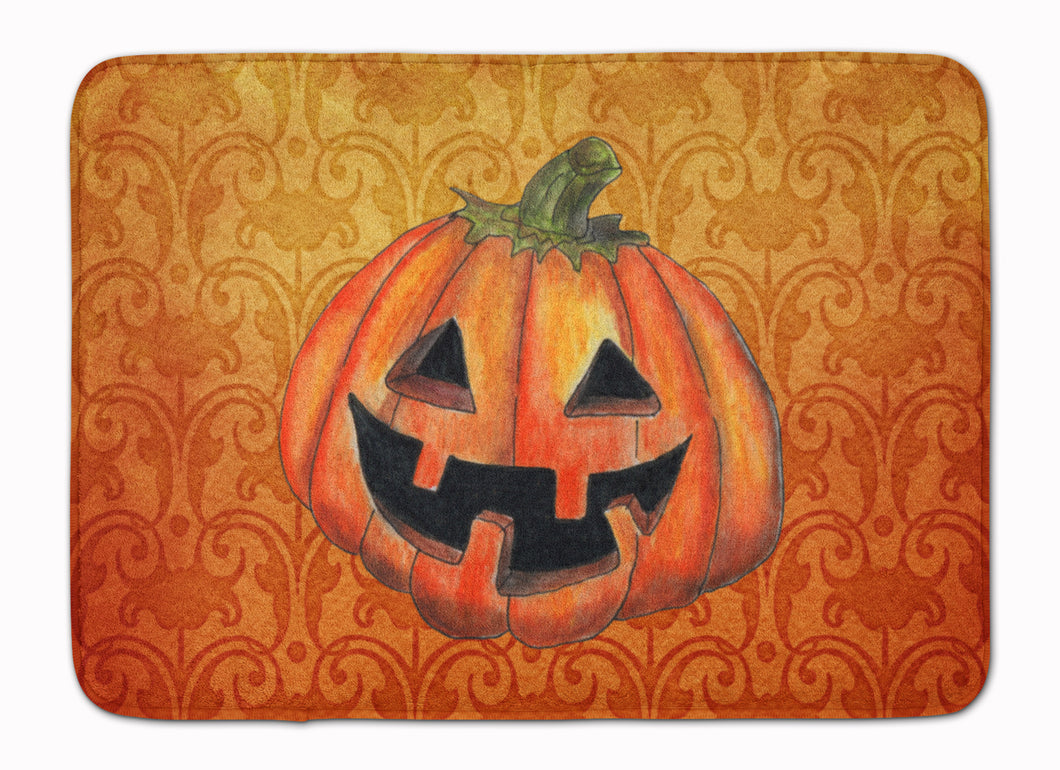 19 in x 27 in October Pumpkin Halloween Machine Washable Memory Foam Mat