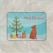 Load image into Gallery viewer, 19 in x 27 in Brussels Griffon Christmas Tree Machine Washable Memory Foam Mat