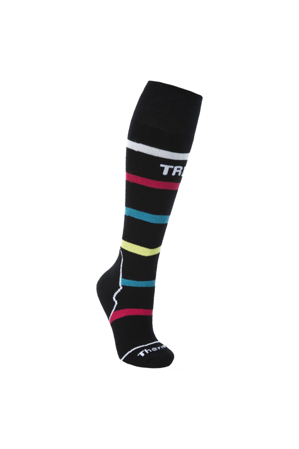 Trespass Womens/Ladies Picon Thermal Color Stripe Ski Socks (Black)