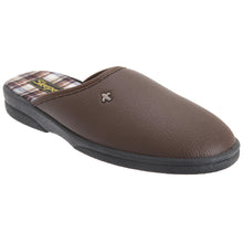 Load image into Gallery viewer, Mens Dwight Outdoor Sole Mule Slippers (Brown)