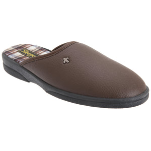 Mens Dwight Outdoor Sole Mule Slippers (Brown)