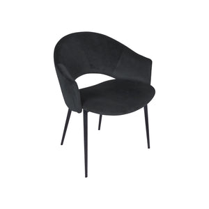 Puff Paste Harmony Black Upholstery Dining Chair With Conic Legs