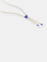 Load image into Gallery viewer, Luv Me Sodalite Adjustable Heart Necklace In 14K Yellow Gold Plated Sterling Silver