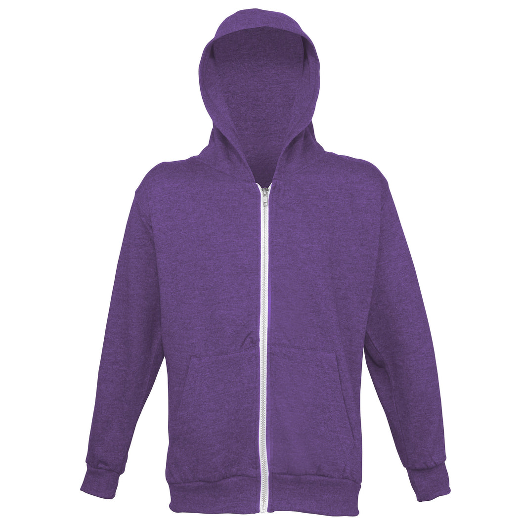 Awdis Childrens Unisex Heather Lightweight Zoodie / Schoolwear / Hooded Sweatshirt / Hoodie (Purple Heather)