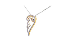 Load image into Gallery viewer, 10K Yellow Gold over .925 Sterling Silver 1/4 Cttw Diamond Angel Wing 18&quot; Pendant Necklace