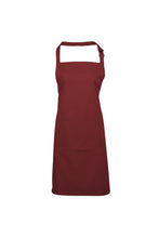Load image into Gallery viewer, Premier Ladies/Womens Colours Bip Apron With Pocket / Workwear (Burgundy) (One Size)