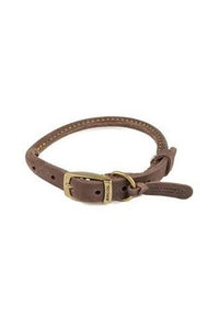 Ancol Timberwolf Rolled Leather Dog Collar (Sable) (18in)