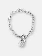 Load image into Gallery viewer, Silver Disc Charm Chain Toggle Bracelet