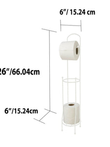 Free-Standing Vinyl Coated Steel Dispensing Toilet Paper Holder, White