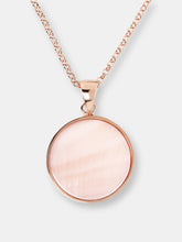 Load image into Gallery viewer, Medium Stone Disc Pendant Necklace - Golden Rose/Pink Cultured Pearl