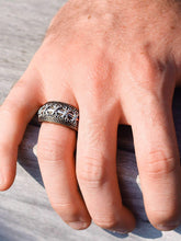 Load image into Gallery viewer, Touchdown American Football Brown Rhodium Plated Sterling Silver Diamond Ring