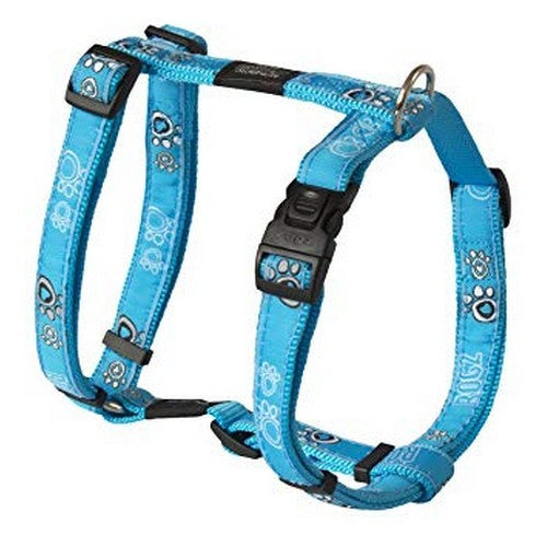 Rogz Fancy Dress Paw Dog H-Harness (Turquoise) (Large)