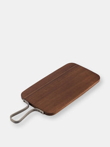 Acacia Wood Serving Board With Stainless Steel Handle