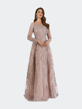 Load image into Gallery viewer, Beaded Long Sleeve Overskirt Dress