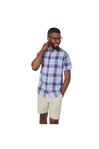 Mens Checked Shirt - Blue