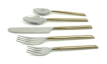 Load image into Gallery viewer, Vibhsa Golden Silverware Flatware set of 5 pieces