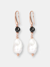 Load image into Gallery viewer, Baroque Pearl and Black Spinel Drop Earrings