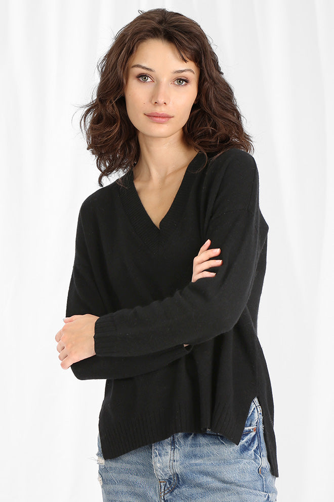 Cashmere Long and Lean V Sweater