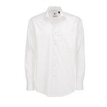Load image into Gallery viewer, B&amp;C Mens Smart Long Sleeve Poplin Shirt / Mens Shirts (White)