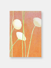 Load image into Gallery viewer, Art Print:  Cream Flowers on Orange