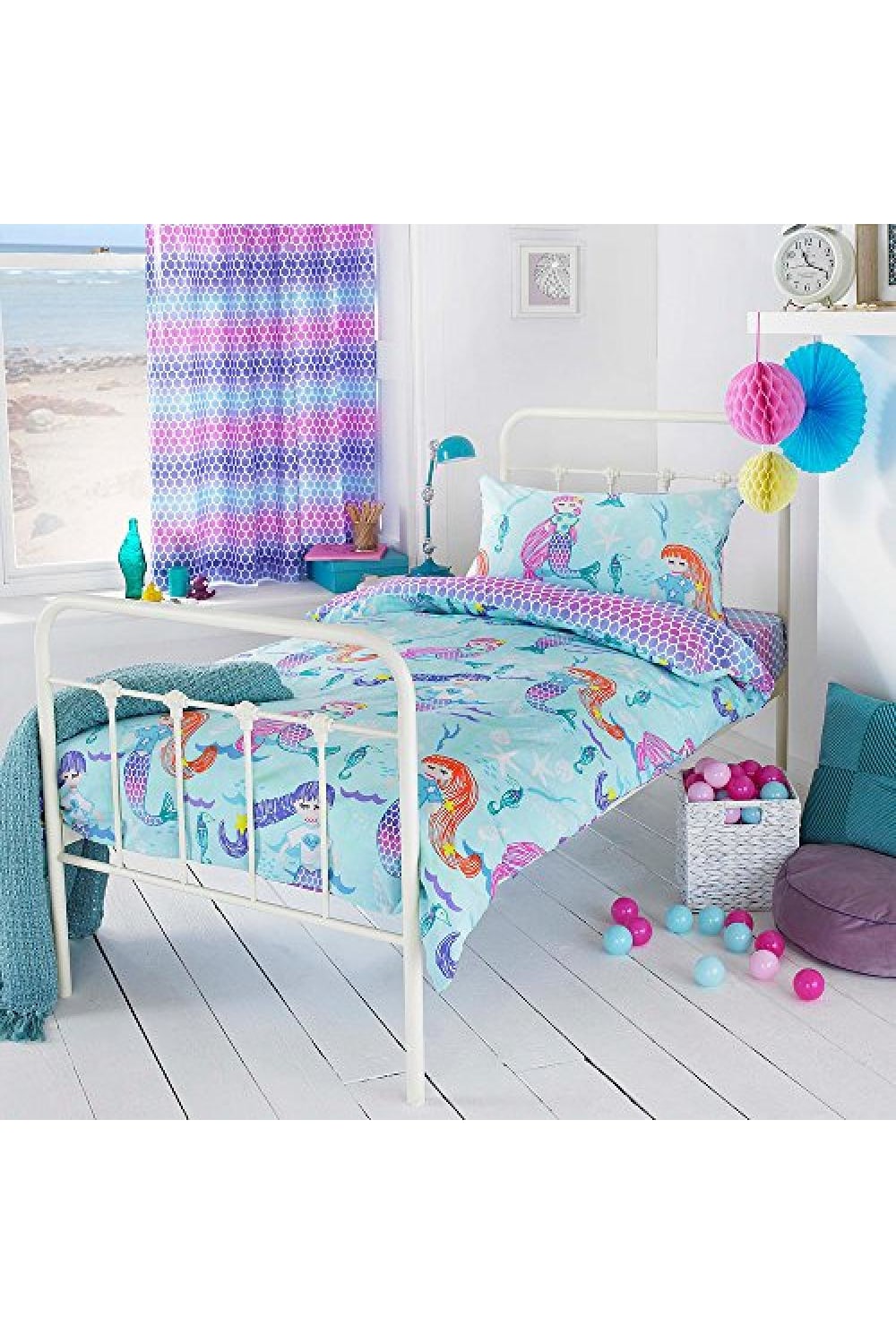 Riva Home Girls Mermaid Duvet Set (Multicolour) (Toddler (47x59in)) (UK - Toddler (120x150cm))