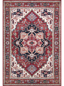 Molana MOL140A Traditional Red Medallion Area Rug