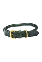 Load image into Gallery viewer, Weatherbeeta Rolled Leather Dog Collar (Black) (L)