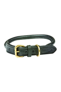 Weatherbeeta Rolled Leather Dog Collar (Black) (L)