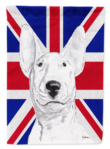 Bull Terrier With English Union Jack British Flag Garden Flag 2-Sided 2-Ply