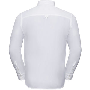 Russell Collection Mens Long Sleeve Classic Twill Shirt (White)
