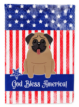 Load image into Gallery viewer, 11&quot; x 15 1/2&quot; Polyester Patriotic USA Pug Brown Garden Flag 2-Sided 2-Ply