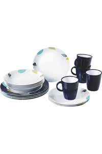 16 Piece Plates And Mugs Dining Set - Multicolored