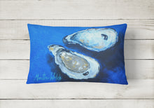Load image into Gallery viewer, 12 in x 16 in  Outdoor Throw Pillow Oysters Seafood Four Canvas Fabric Decorative Pillow