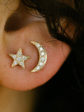 Load image into Gallery viewer, Moon &amp; Star Earrings