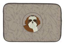 Load image into Gallery viewer, 14 in x 21 in Shih Tzu In the Kitchen Dish Drying Mat