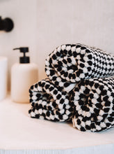 Load image into Gallery viewer, Dotted Turkish Hand Towel - Black