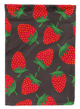 Load image into Gallery viewer, 11 x 15 1/2 in. Polyester Strawberries on Gray Garden Flag 2-Sided 2-Ply
