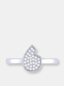 Street Cycle Open Teardrop Diamond Ring in Sterling Silver