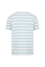 Load image into Gallery viewer, Front Row Unisex Adult Striped T-Shirt (White/Duck Egg Blue)