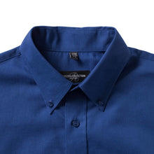 Load image into Gallery viewer, Russell Collection Mens Long Sleeve Easy Care Oxford Shirt (Bright Royal)