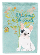 Load image into Gallery viewer, 11 x 15 1/2 in. Polyester Welcome Friends Piebald French Bulldog Garden Flag 2-Sided 2-Ply