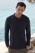 Load image into Gallery viewer, Fruit Of The Loom Mens Premium Long Sleeve Polo Shirt (Deep Navy)
