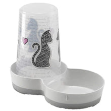 Load image into Gallery viewer, Moderna Cats In Love Cat Feeder (White) (L)