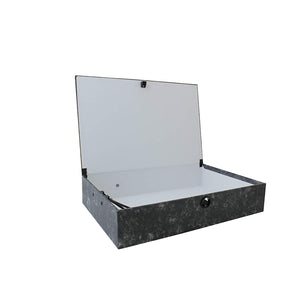 Just Stationery Box File With Document Clip (Black Marble) (One Size)