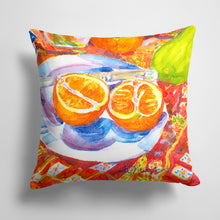 Load image into Gallery viewer, 14 in x 14 in Outdoor Throw PillowFlorida Oranges Sliced for breakfast Fabric Decorative Pillow