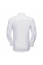 Load image into Gallery viewer, Russell Collection Mens Long Sleeve Easy Care Fitted Shirt (White)