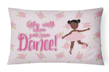 Load image into Gallery viewer, 12 in x 16 in  Outdoor Throw Pillow Ballet African American Pigtails Canvas Fabric Decorative Pillow