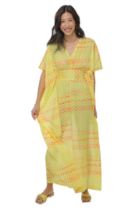 Sunshine Geo Yellow Maxi Caftan